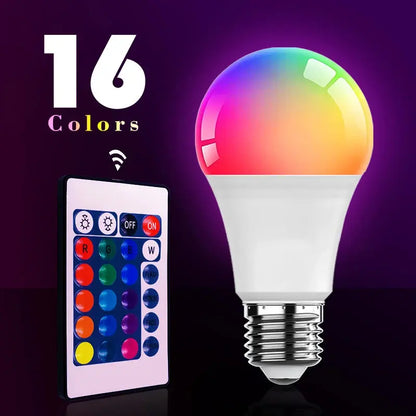 LED RGB Light Bulb AC 220V 230V E27 Bombillas LED 7W IR Remote Control Changeable Colorful RGBW Led Lamp Spotlight Bulb Lighting Depot