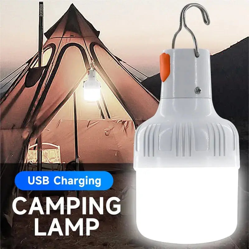 Outdoor LED Bulb USB Rechargeable Mobile Lamp Super Bright Portable Tent Market Hook Up Night Lights Camping Emergency Lights Lighting Depot