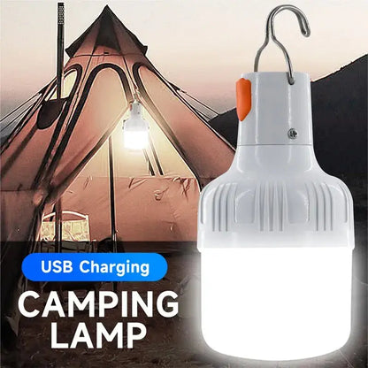 Outdoor LED Bulb USB Rechargeable Mobile Lamp Super Bright Portable Tent Market Hook Up Night Lights Camping Emergency Lights Lighting Depot