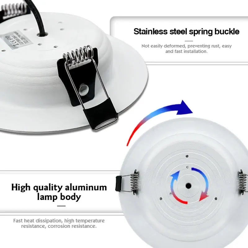 2pcs LED Downlight 5W 7W 9W 12W 15W AC220V Round Recessed Led Spotlight Aluminum Lighting Bedroom Kitchen Indoor Celling Lamp Lighting Depot