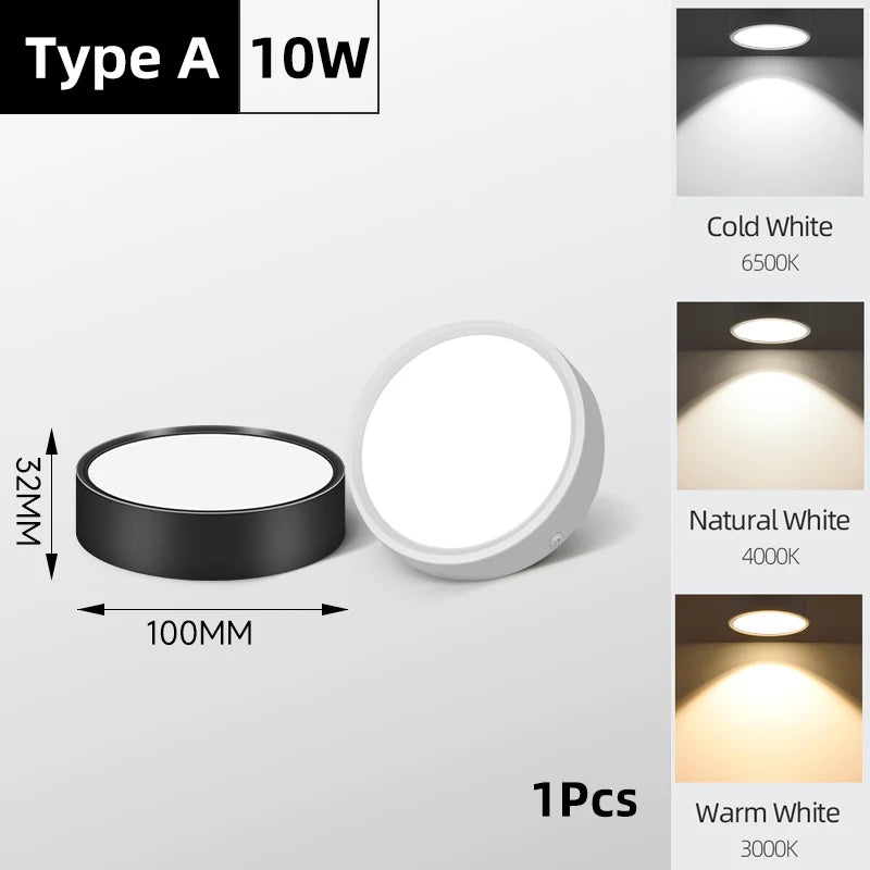 Led Downlight Spotlight Ceiling Lamp 220V 5W 10W15W Surface Mounted Led Down Lamp Ceiling Light for Living Room Lighting Kitchen Lighting Depot