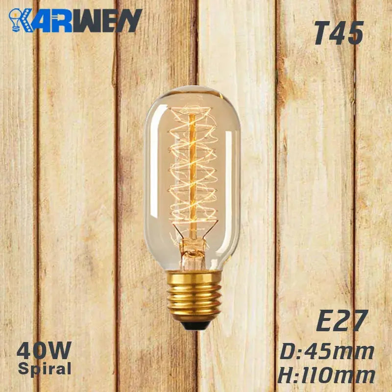 Edison Bulb E27 Incandescent Retro Lamp 40W 220V ST64 A19 T45 T10 G80 G95 Antique Vintage Bulb Edison Lamp filament Light bulb Lighting Depot