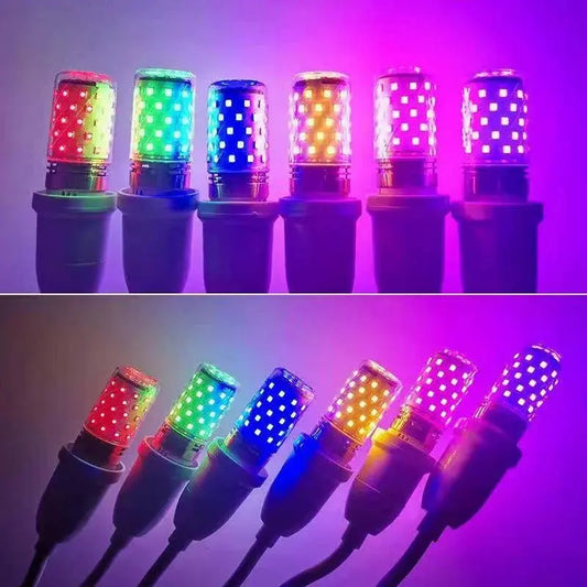 Bulb E27 LED Colorful Corn Bulb 12W Pink Red Blue Green Purple Golden 7Colors Lamp AC 220V Bulb Chandelier Decoration Lighting Depot