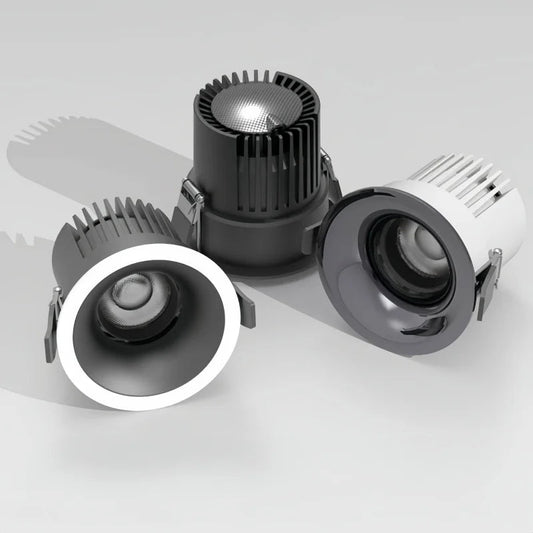 Recessed LED Downlight COB 9W 12W 15W 18W 24W 360° Adjustable Angle Ceiling Lamp Round Panel Light Dimmable Spotlight 110V 220V Lighting Depot