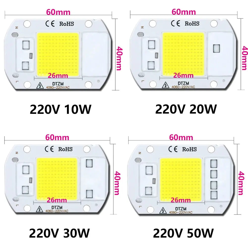 LEDCOB 5W Chip 50w led bulb High Power led 220v 10W 20W 30W light bulbs Lamp 220V LED matrix For Outdoor Indoor FloodLight White Lighting Depot