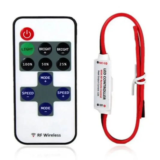 12V Led Dimmer Controller 11key DC 5V 12V 24 V RF Wireless Remote Control for LED Strip Light Single Color Intelligent Memory Lighting Depot