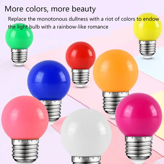 led color bulb E27 screw socket 3W, 5W small bulb, seven-color bulb, outdoor decorative energy-saving bulb Lighting Depot