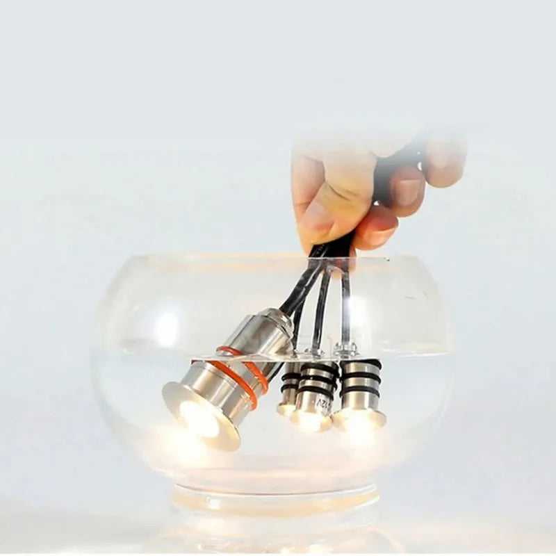 Mini LED IP68 Waterproof Stainless Steel Pool Underwater Lamp DC12V 24V Stair Pathway Garden Deck Spotlight Underground Light
