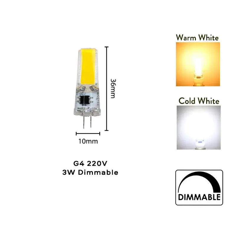 5Pcs Dimmable G4 G9 COB LED Light Bulbs 12V 220V Volt 3W 6W Lamp Replace 40W Incandescent Halogen Chandelier Lighting Decorative Lighting Depot