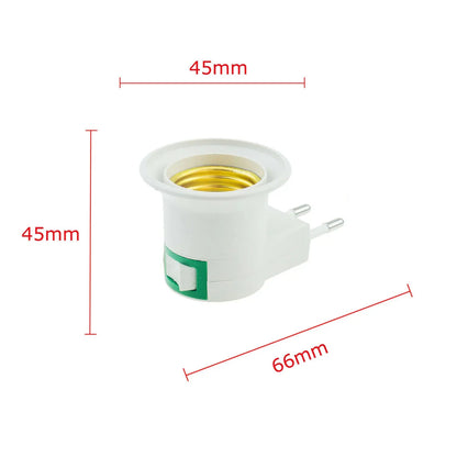E27 LED Light Lamp Bulbs Socket Base Holder EU/US Plug Adapter ON/OFF Switch White Lighting Depot