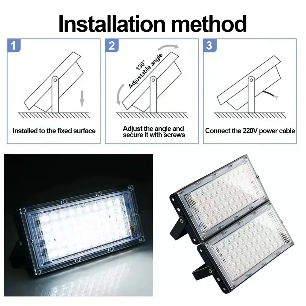50W LED Flood Light Outdoor Lighting 220V 240V Floodlight Waterproof IP65 Reflector Projecteur LED Exterieur Focus Spotlight Lighting Depot