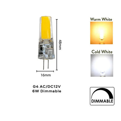 5Pcs Dimmable G4 G9 COB LED Light Bulbs 12V 220V Volt 3W 6W Lamp Replace 40W Incandescent Halogen Chandelier Lighting Decorative Lighting Depot