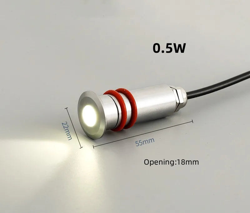 Mini LED IP68 Waterproof Stainless Steel Pool Underwater Lamp DC12V 24V Stair Pathway Garden Deck Spotlight Underground Light