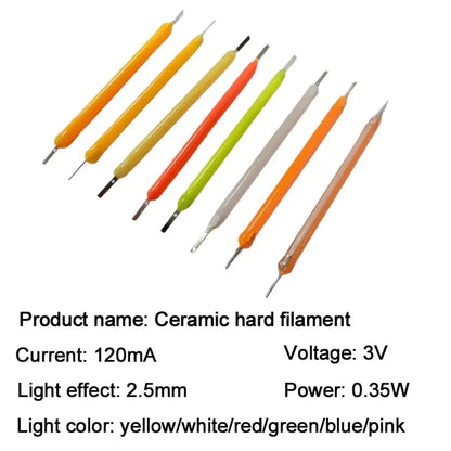 Ceramic Hard LED Filament DC3V 18.5mm 26mm 38mm 54mm 68mm Edison Bulb Lamp Parts Diode DIY Lamp Beads Accessories Party Decor Lighting Depot