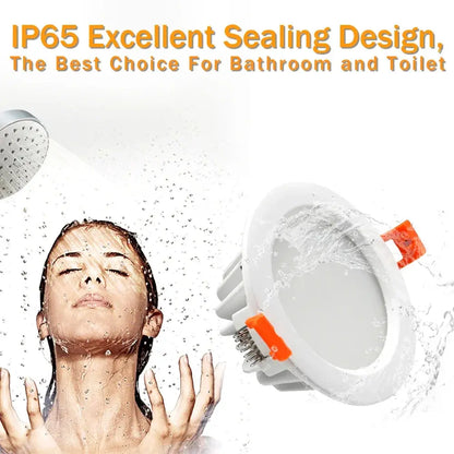 LED Downlight IP65 Waterproof Recessed Ceiling Spot Lamp for Kitchen Bathroom Shower Room Lighting Spotlights AC220V 110V The Lighting Depot
