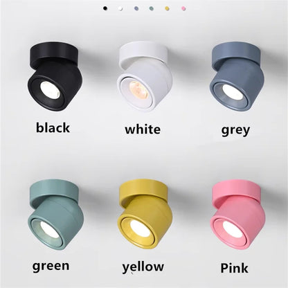 360 ° Rotatable And Foldable LED Downlights Dimmable 7W10W12W15W20W Surface Mounted Ceiling Lamp COB Spotlight AC85V-260V CRI 98 Lighting Depot