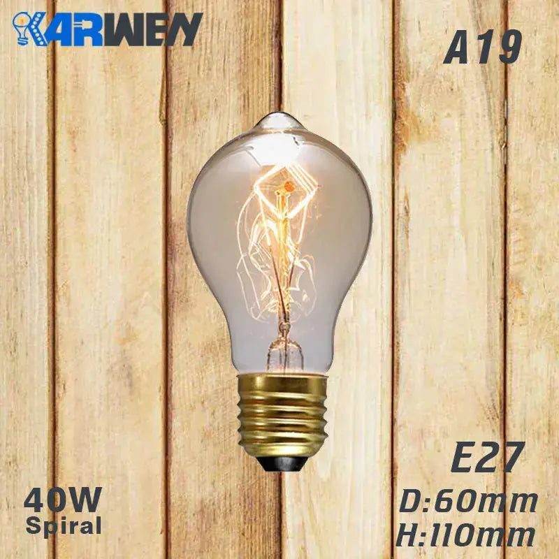 Edison Bulb E27 Incandescent Retro Lamp 40W 220V ST64 A19 T45 T10 G80 G95 Antique Vintage Bulb Edison Lamp filament Light bulb Lighting Depot