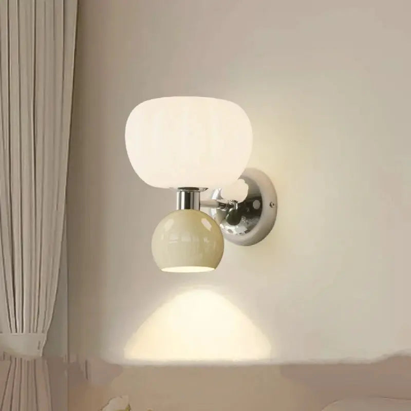 Modern LED Wall Lamps Cream Breeze Pumpkin Sconces G9 Bulb For Bedroom Bedside wall light Study Living Room Dining Room Lighting Lighting Depot