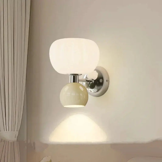 Modern LED Wall Lamps Cream Breeze Pumpkin Sconces G9 Bulb For Bedroom Bedside wall light Study Living Room Dining Room Lighting Lighting Depot
