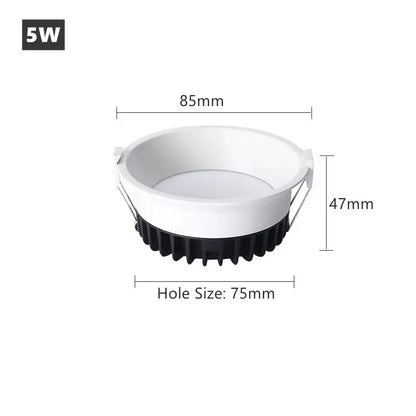 Recessed LED Ceiling Downlight Dimmable COB Ceiling Lamp Spot Light 5W 7W 12W 24W Living Room Bedroom Spot Lighting 110V 220V Lighting Depot