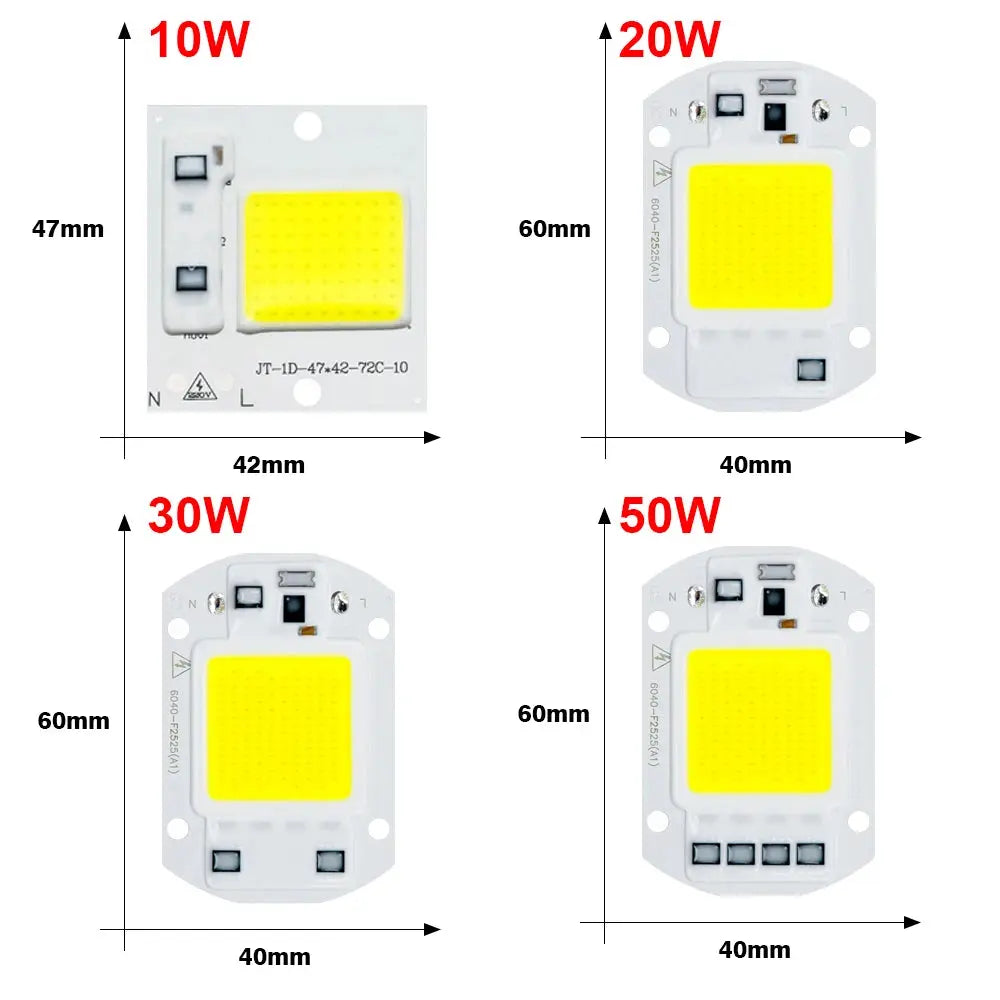 LED COB Chip 110V 220V 10W 20W 30W 50W COB Lamp Smart IC No Need Driver LED Bulb Cold/Warm white DIY Spotlight Lampada Lighting Lighting Depot