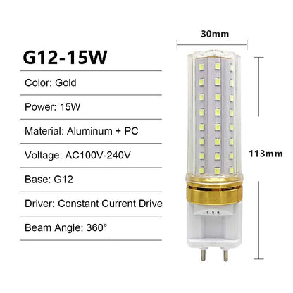 G12 LED Corn Light Bulbs 10W 15W 20W 2835 SMD Lamp High Power 120LEDs 85-265V with PC Cover Cold Warm White Replace Halogen Lamp Lighting Depot