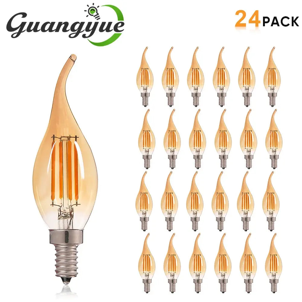 LED Filament Bulb 4W Edison C35 E14 E12 2700K Warm White Retro Amber Glass Light Bulbs 220V 110V Incandescent Replacement Lights Lighting Depot