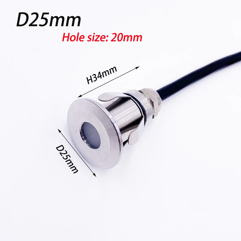 Mini LED IP68 Waterproof Stainless Steel Pool Light DC12V 24V Stairway Passage Garden Terrace Spotlights Underground Lights