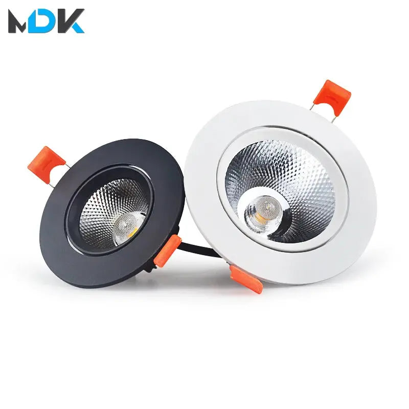 Dimmable LED COB Spotlight Ceiling lamp AC85-265V 5w7w9w12w15w18w Aluminum Recessed Downlight Round Panel Light Indoor Lighting The Lighting Depot