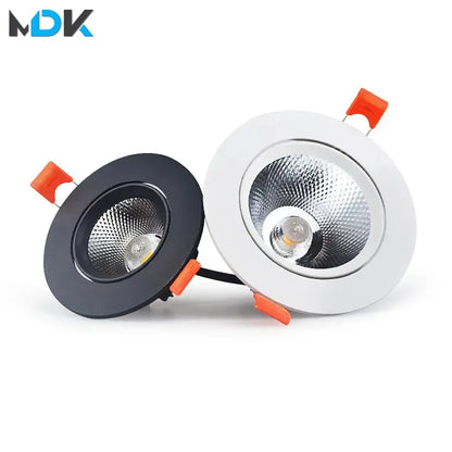 Dimmable LED COB Spotlight Ceiling lamp AC85-265V 5w7w9w12w15w18w Aluminum Recessed Downlight Round Panel Light Indoor Lighting The Lighting Depot