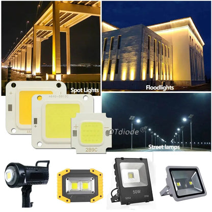 LED COB Chip 70W  50W 30W20W 10W 36V Backlight Diode Lamps Cold White Warm White LED Matrix For DIY Flood Light Bulbs Spotlights Lighting Depot