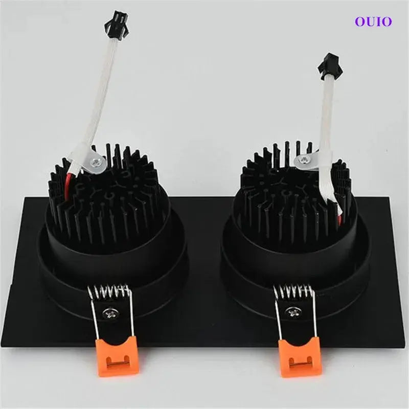 Epistar Chip Double Head Recessed Dimmable LED Downlights 20W 24W 30W COB Ceiling Lamps Spot Lights AC90-260V Indoor Lighting The Lighting Depot