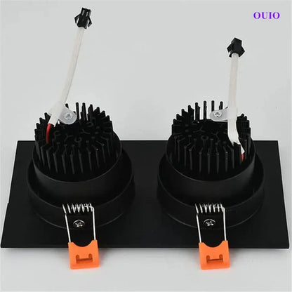 Epistar Chip Double Head Recessed Dimmable LED Downlights 20W 24W 30W COB Ceiling Lamps Spot Lights AC90-260V Indoor Lighting The Lighting Depot