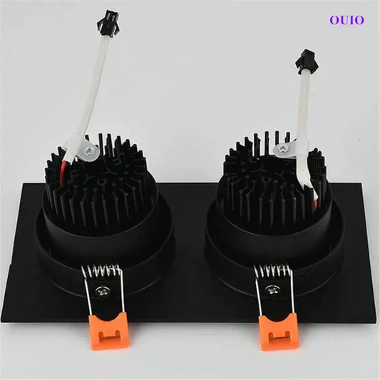 Epistar Chip Double Head Recessed Dimmable LED Downlights 20W 24W 30W COB Ceiling Lamps Spot Lights AC90-260V Indoor Lighting The Lighting Depot