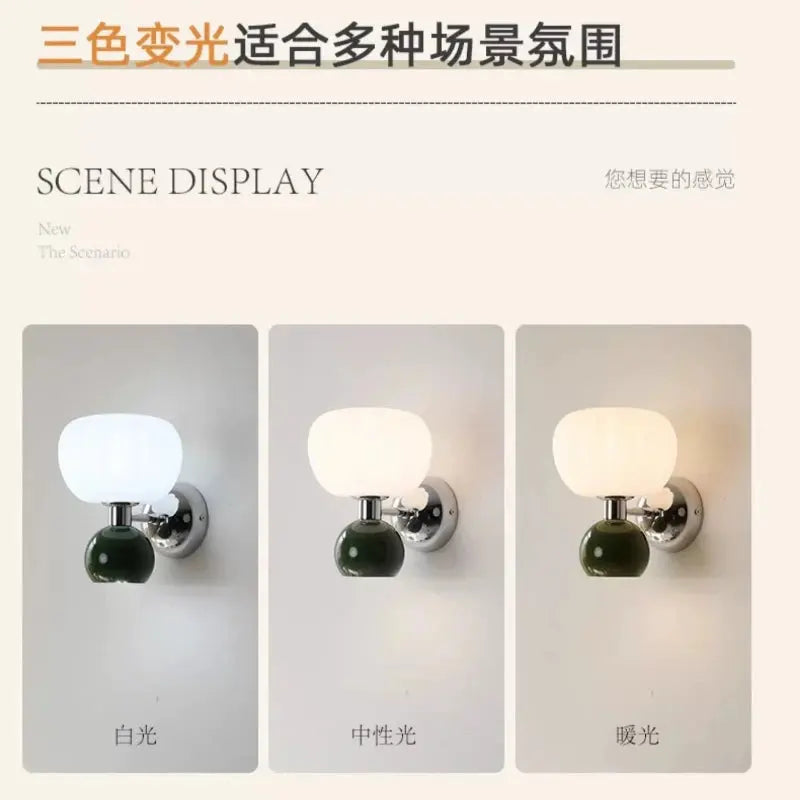 Modern LED Wall Lamps Cream Breeze Pumpkin Sconces G9 Bulb For Bedroom Bedside wall light Study Living Room Dining Room Lighting Lighting Depot