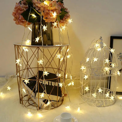 LED Star Fairy Lights Outdoor Chain Lights Garland Bulb String Lights Party Home Wedding Terrace Garden Christmas Decoration Lighting Depot