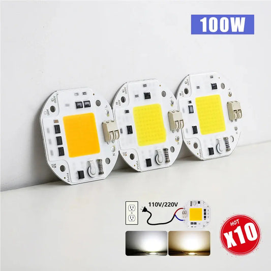110V 220V LED Chip 10PCS 50W 70W 100W COB Chip LED Lamp Beads for Flood Light Spotlight Lampada DIY Lighting Welding Free Lighting Depot