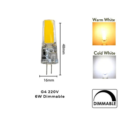 5Pcs Dimmable G4 G9 COB LED Light Bulbs 12V 220V Volt 3W 6W Lamp Replace 40W Incandescent Halogen Chandelier Lighting Decorative Lighting Depot