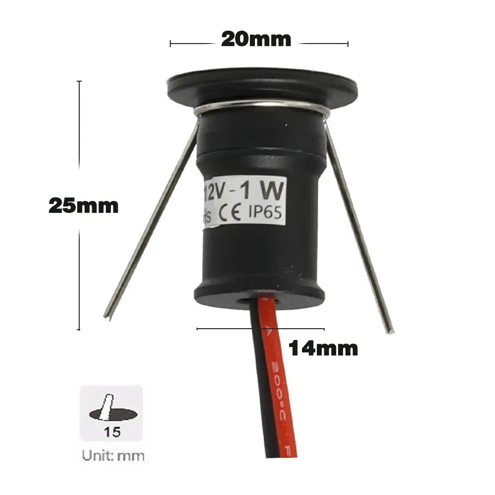 LED Mini Spot Light Recessed Ceiling Downlight DC12V 1W Spotlight 15mm Bedroom Kitchen Spot Light Staircase Cabinet Lights The Lighting Depot