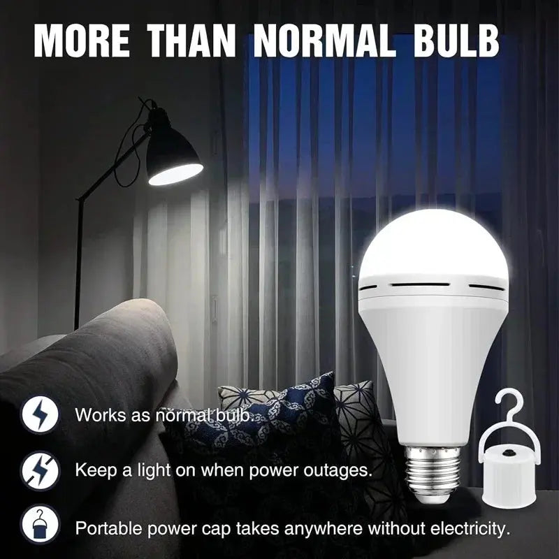LED Rechargeable Light Bulb 7w 9w 12w 15w 85-265V Emergency Bulb Portable Hanging Camping Lamp for Tent Home Power Failure Porch Lighting Depot
