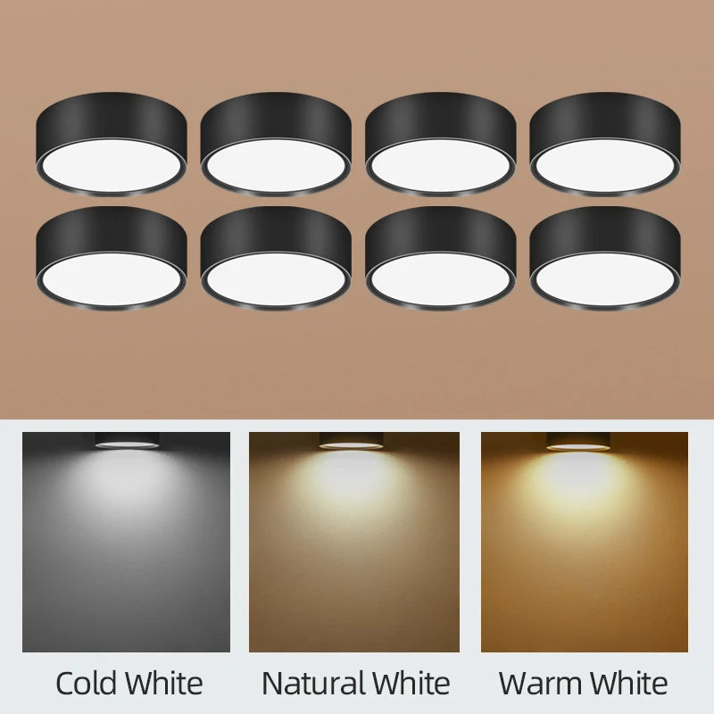 LED Ceiling Lighting 10W Surface Mounted Downlight Ceiling Lamp for Living Room Spotlight Panel Lights Kitchen Lamp AC110-265V Lighting Depot