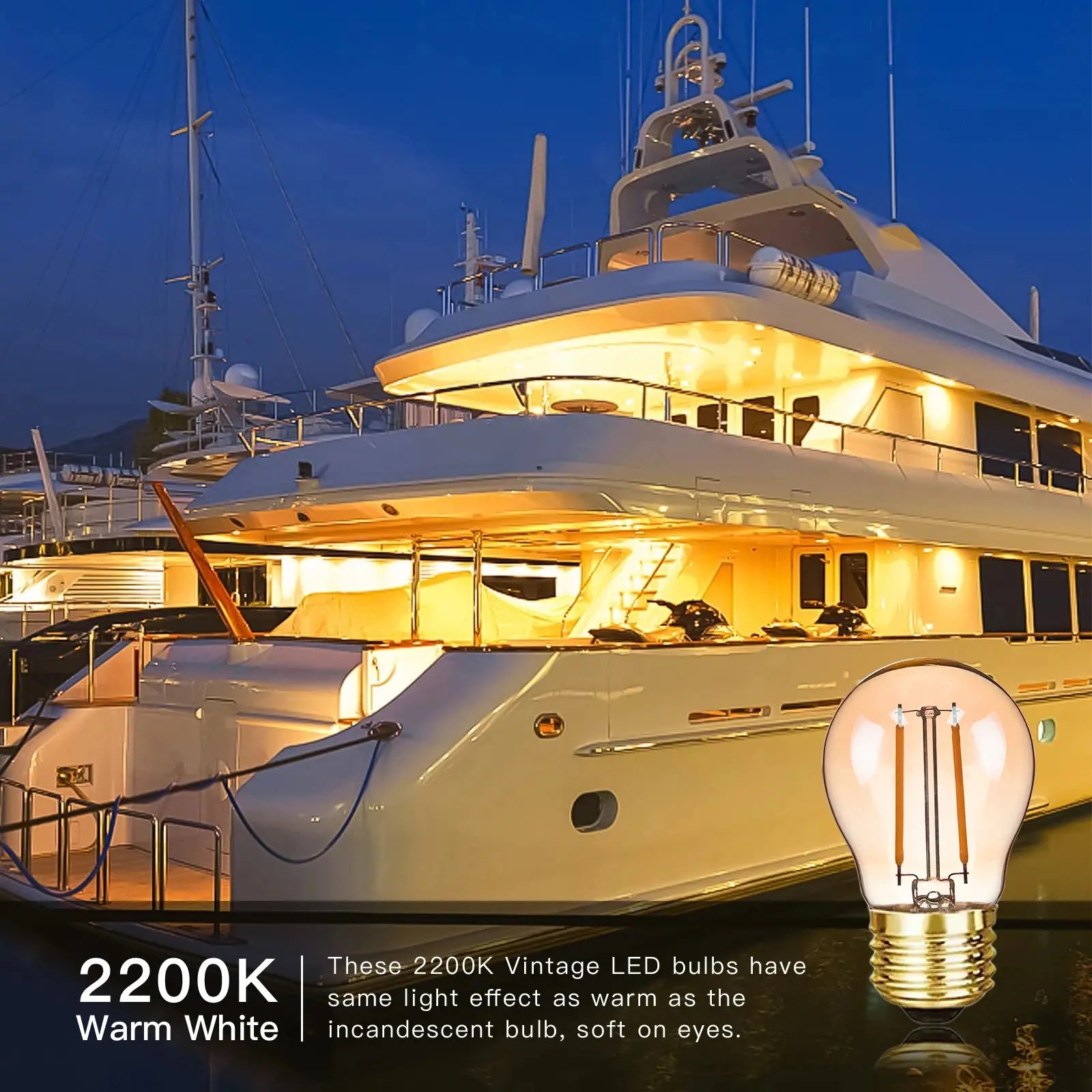 Sphoon Low Volts DC 12V LED Light Bulbs Amber Glass Warm White 2200K E27 B22 Base Vintage Lamp Bulb For Camping Battery System Lighting Depot