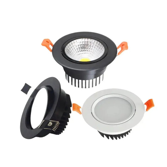 Round Dimmable LED COB Spotlight Ceiling Lamp AC85-265V 7W9W12W15W18W Aluminum Recessed Downlight Indoor Lighting The Lighting Depot