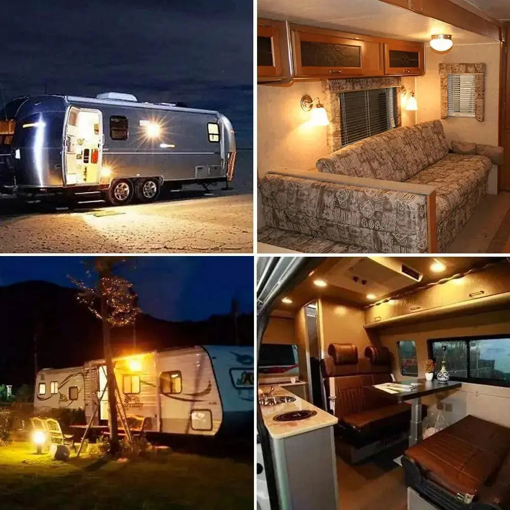 Sphoon Low Volts DC 12V LED Light Bulbs Amber Glass Warm White 2200K E27 B22 Base Vintage Lamp Bulb For Camping Battery System Lighting Depot