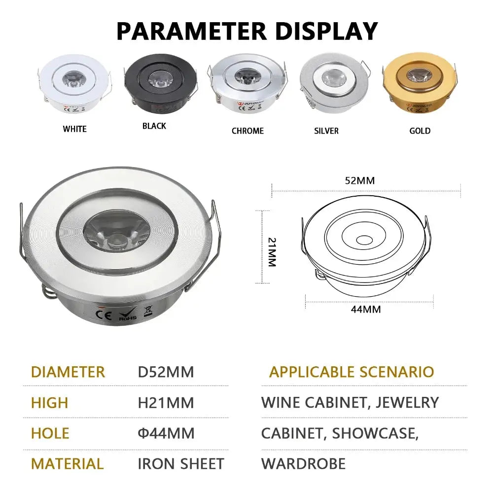 10PCS 3W Mini LED Downlight 12V Ambient Downlight Focos Spot Lamp for KTV Party Ceiling Stairs Walkway Cabinet Lighting The Lighting Depot