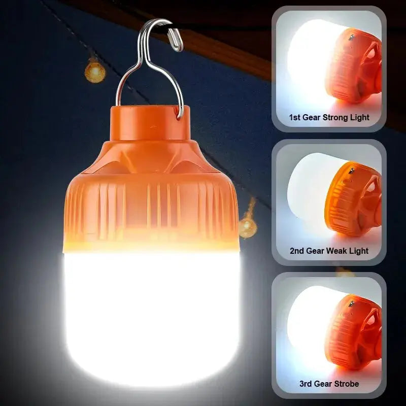 Outdoor USB Rechargeable LED Lamp Bulbs High Brightness Emergency Light Hook Up Camping Fishing Portable Lantern Night Lights Lighting Depot