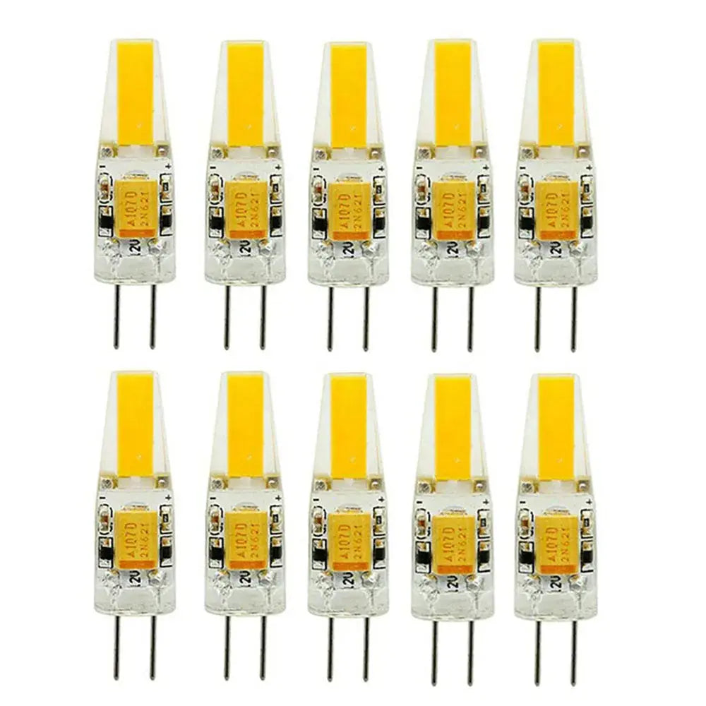 10PCS LED COB Lamp 6W Bulbs Dimmable G4 mini COB AC DC 12V 220V Candle Lights Replace 30W 40W Halogen for Chandelier Spotlight Lighting Depot
