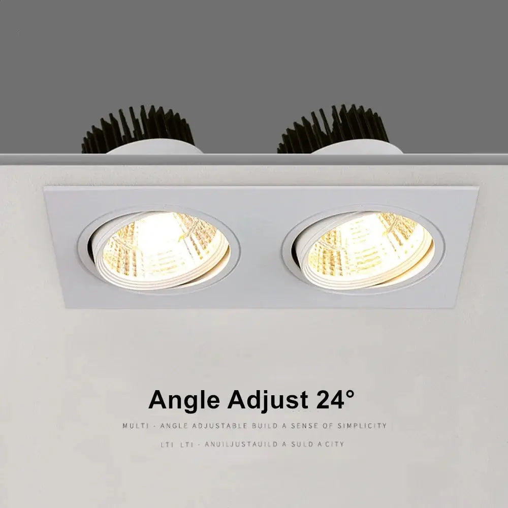 Recessed Dimmable Double Head LED Downlight 30W/24W/18W COB Ceiling Lamps Spot Lights AC85-265V Indoor Lighting The Lighting Depot