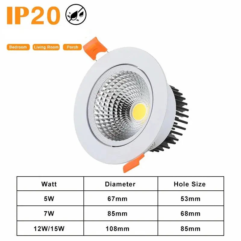 LED Downlight IP65 Waterproof Recessed Ceiling Spot Lamp for Kitchen Bathroom Shower Room Lighting Spotlights AC220V 110V The Lighting Depot