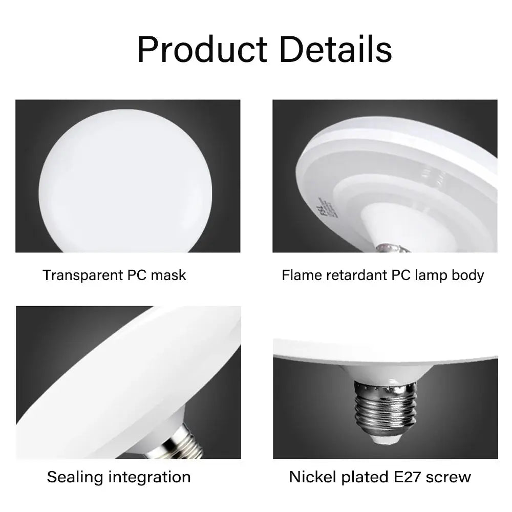 LED Bulb 220v E27 Base Household Energy Saving Lamp 20W 30W 40W 60W 100W Indoor Lighting Flying Saucer Light Ampoule E27 Lighting Depot